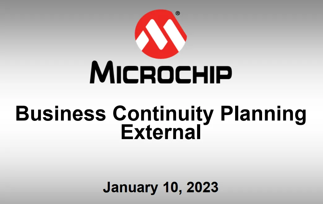 MicroChip 业务连续性规划